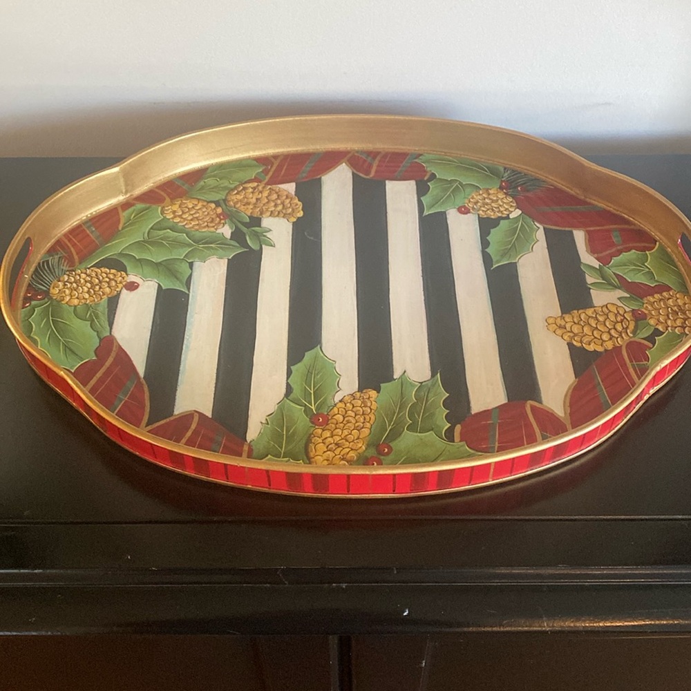Mackenzie and Childs Christmas Tray